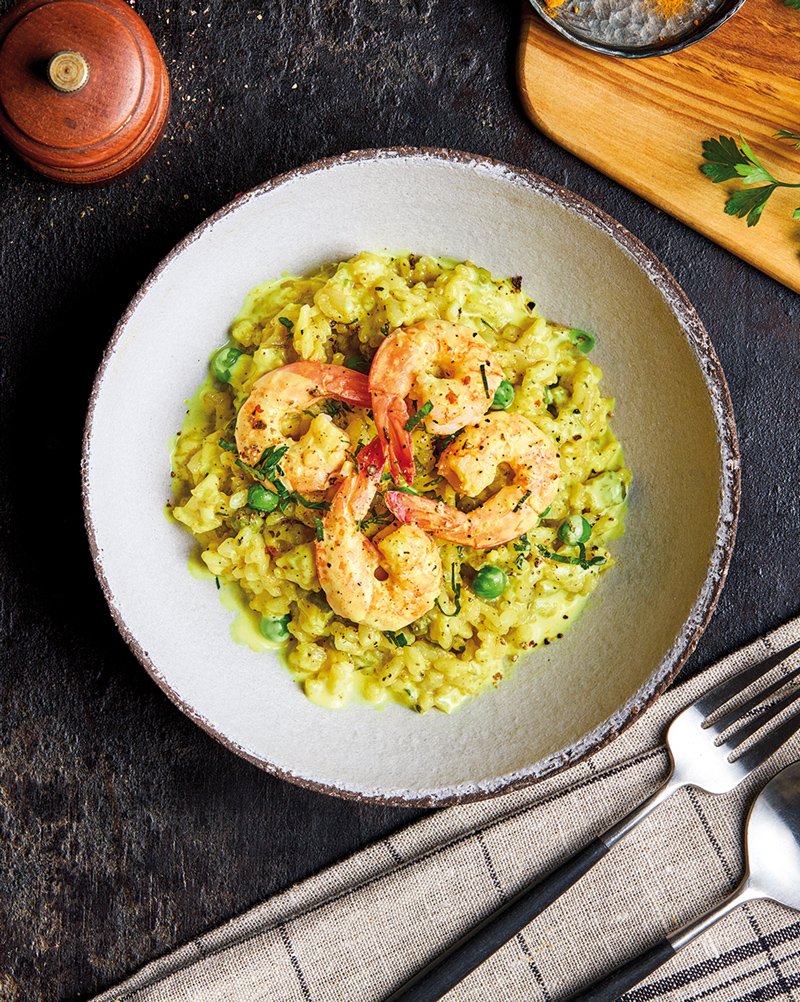 Risotto curry with shrimps